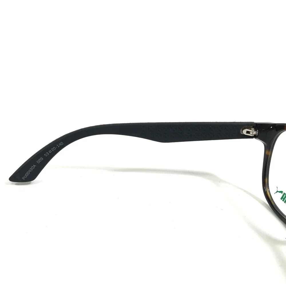Puma Eyeglasses Frames PU00430A 009 Brown Suede Leather Tortoise 53-20-140